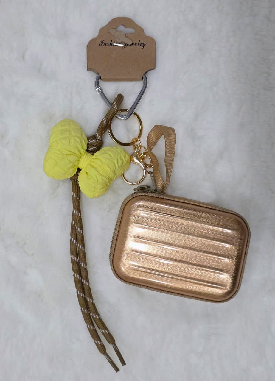 Gold Mini Purse & Bow Bag Charm
