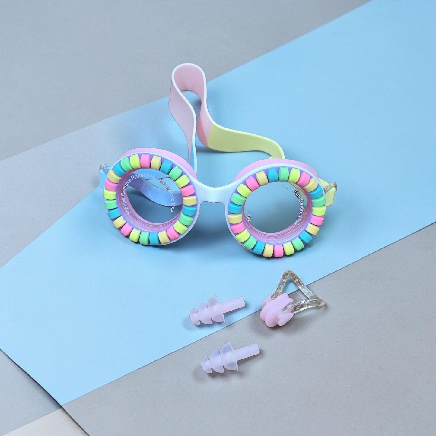 Pastel Candy Bead UV-Protected Kids & Teen Swimming Goggles