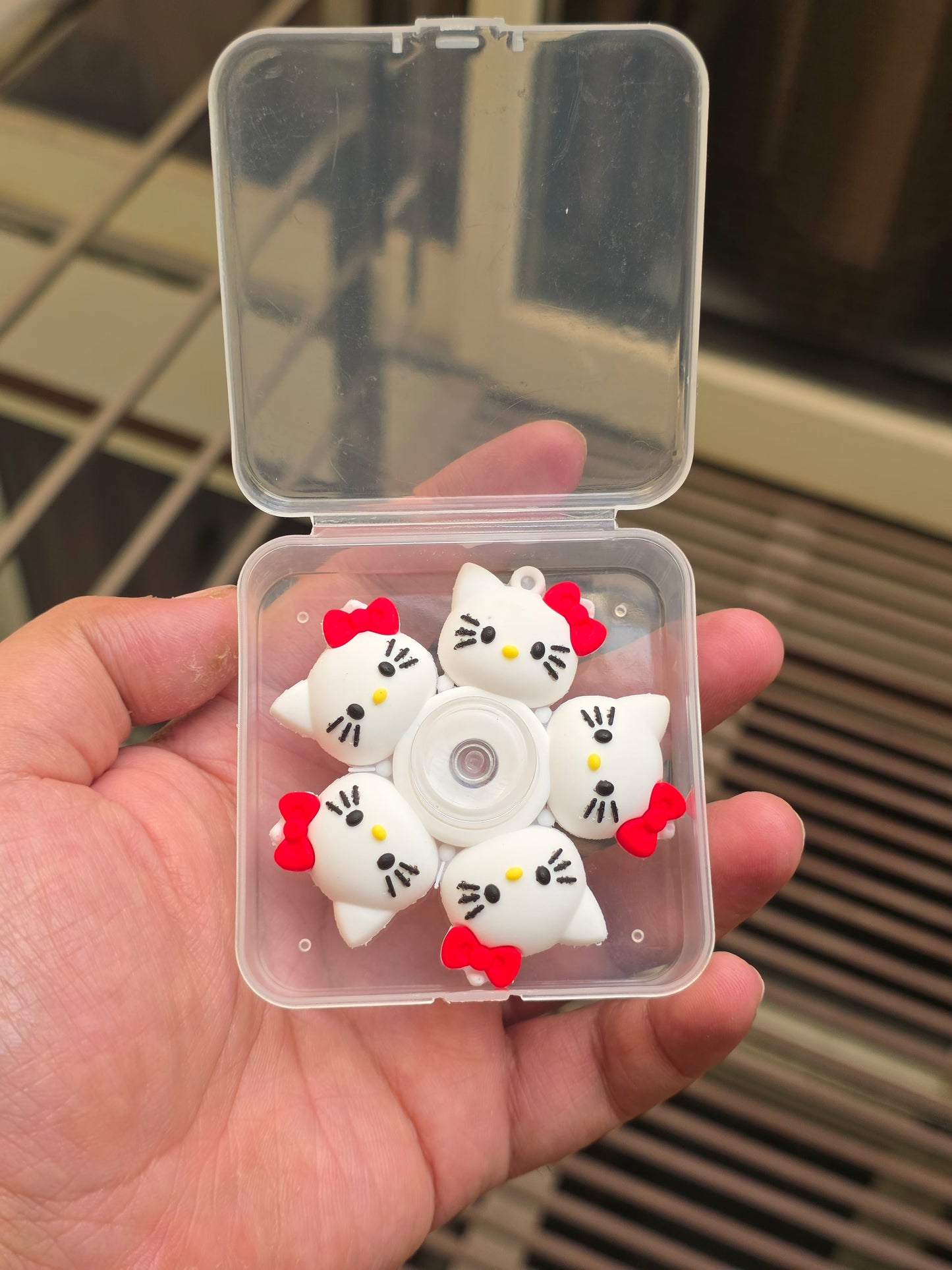 Hello Kitty Theme Fidget Spinner β White & Red Collectible Toy