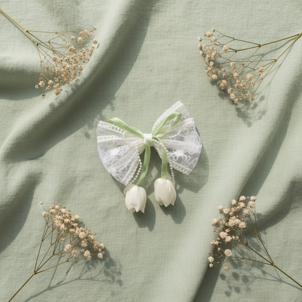 Tulip Reverie — Lace Bow Hair Clip