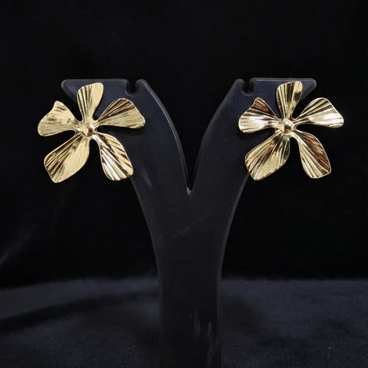 Golden Bloom Statement Earrings