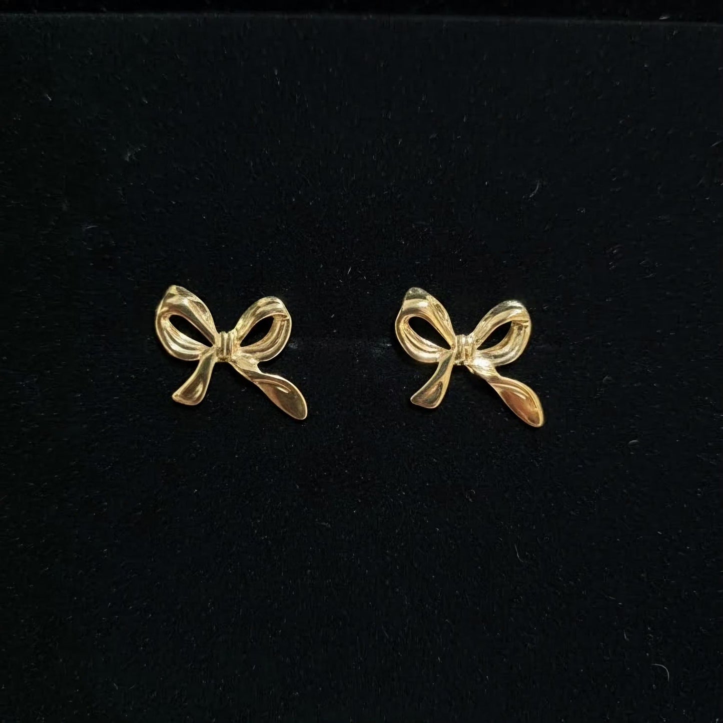 Dainty Golden Bow Stud Earrings