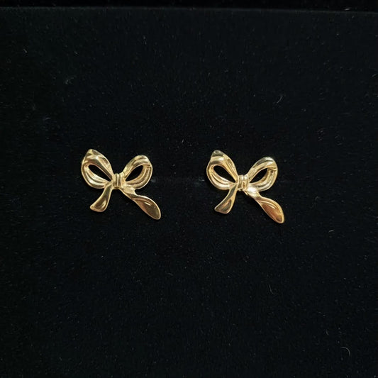Dainty Golden Bow Stud Earrings