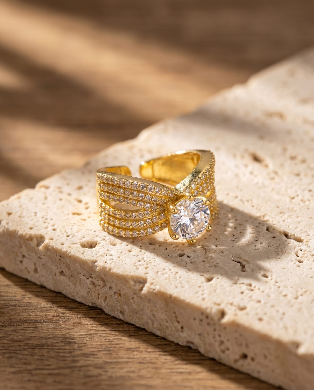 Celestial Solitaire Anti-Tarnish Ring