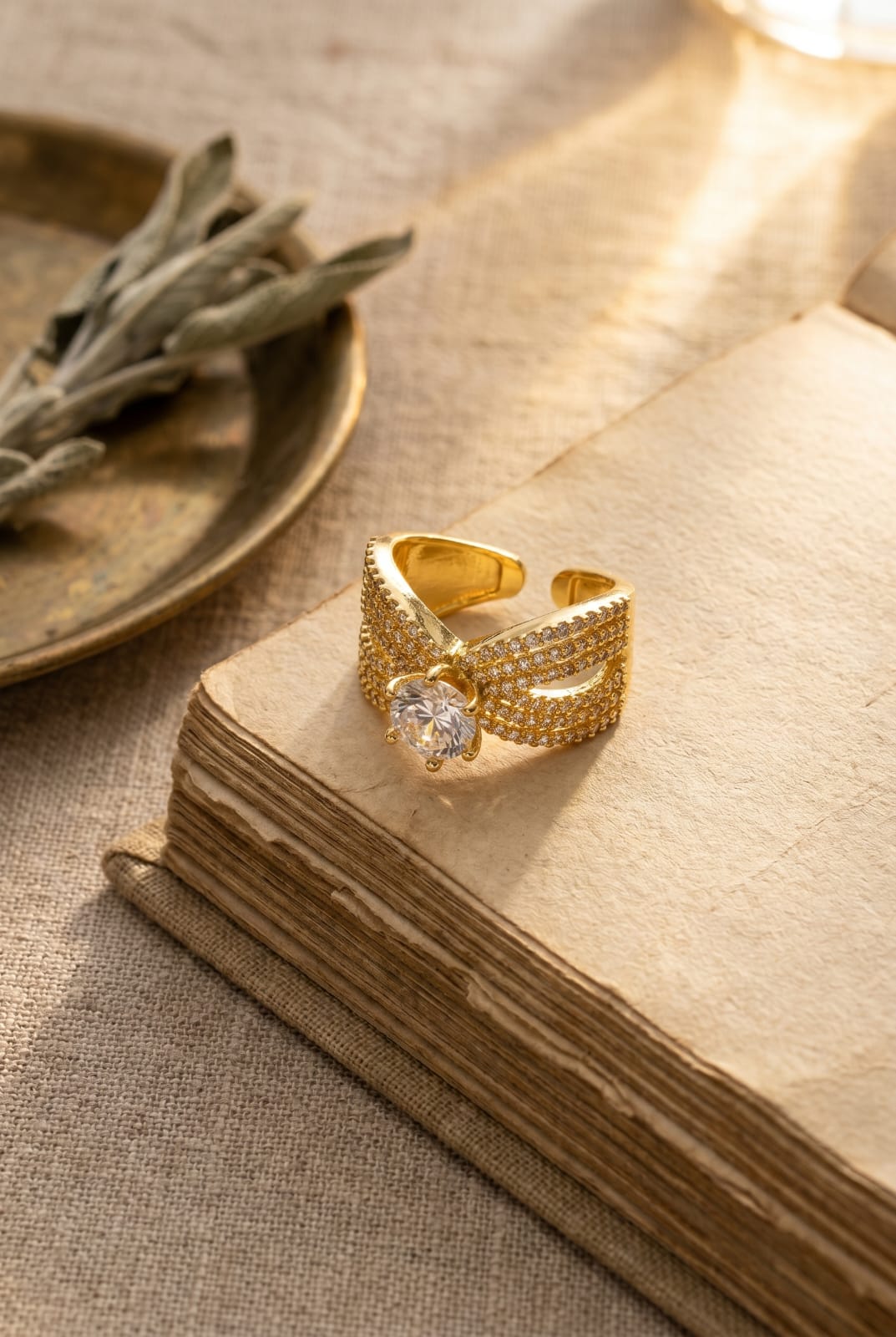 Celestial Solitaire Anti-Tarnish Ring