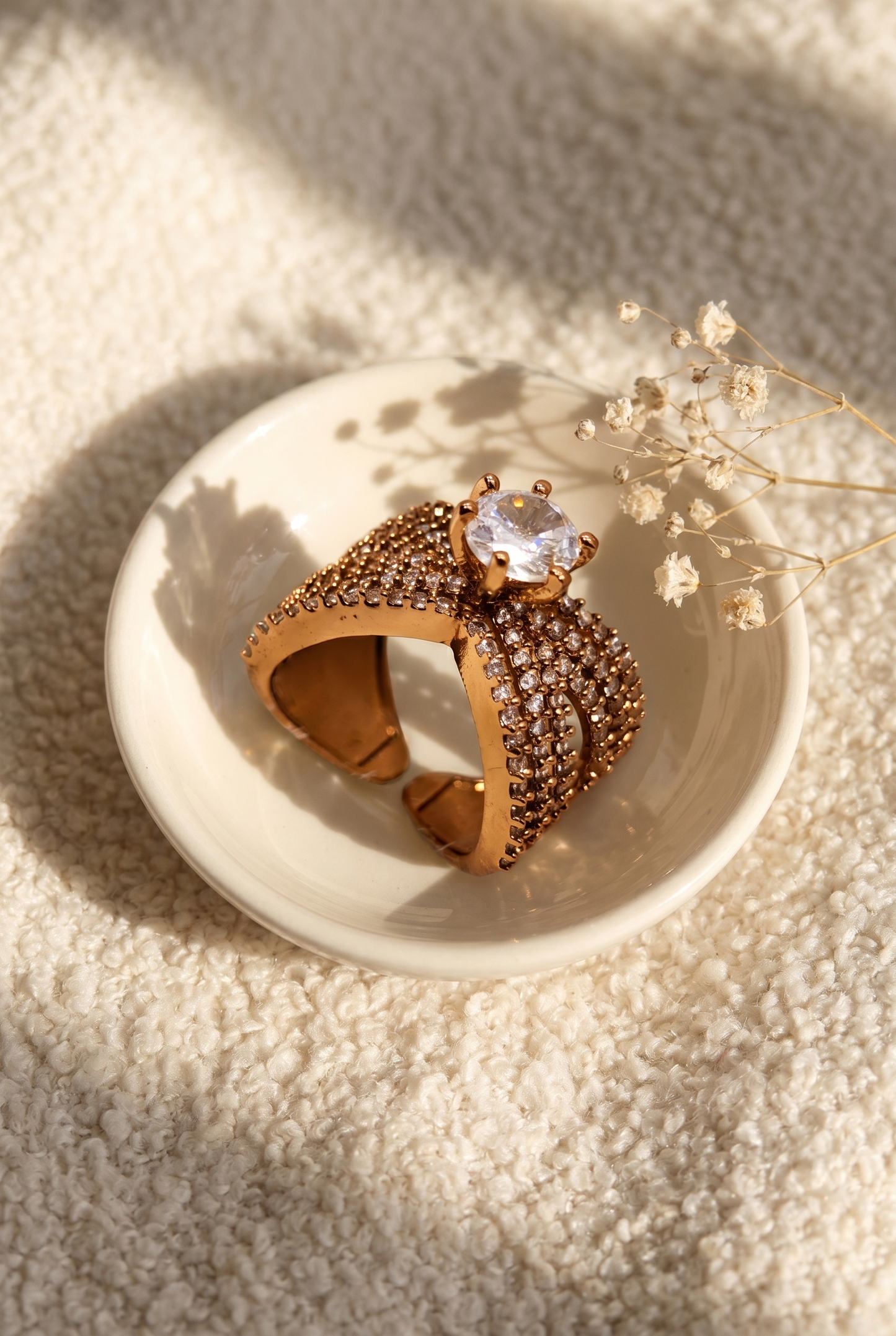 Celestial Solitaire Anti-Tarnish Ring