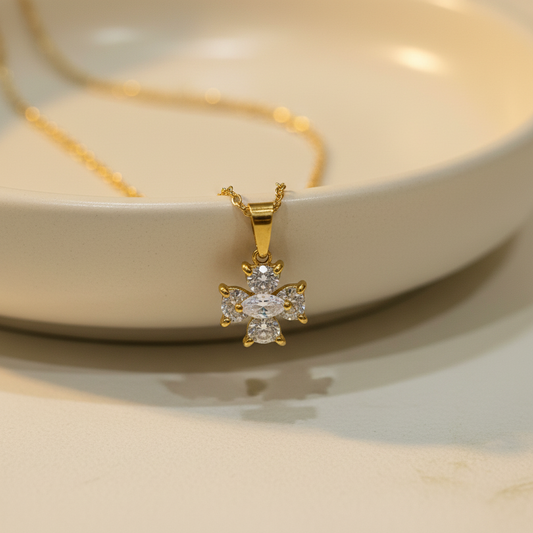 Crystal Cross Pendant Necklace
