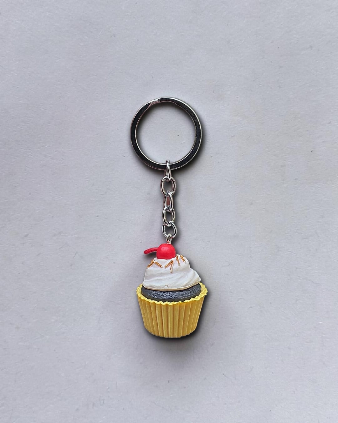 Chocolate Cupcake with Cherry PVC Keychain