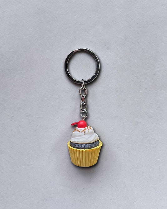 Chocolate Cupcake with Cherry PVC Keychain