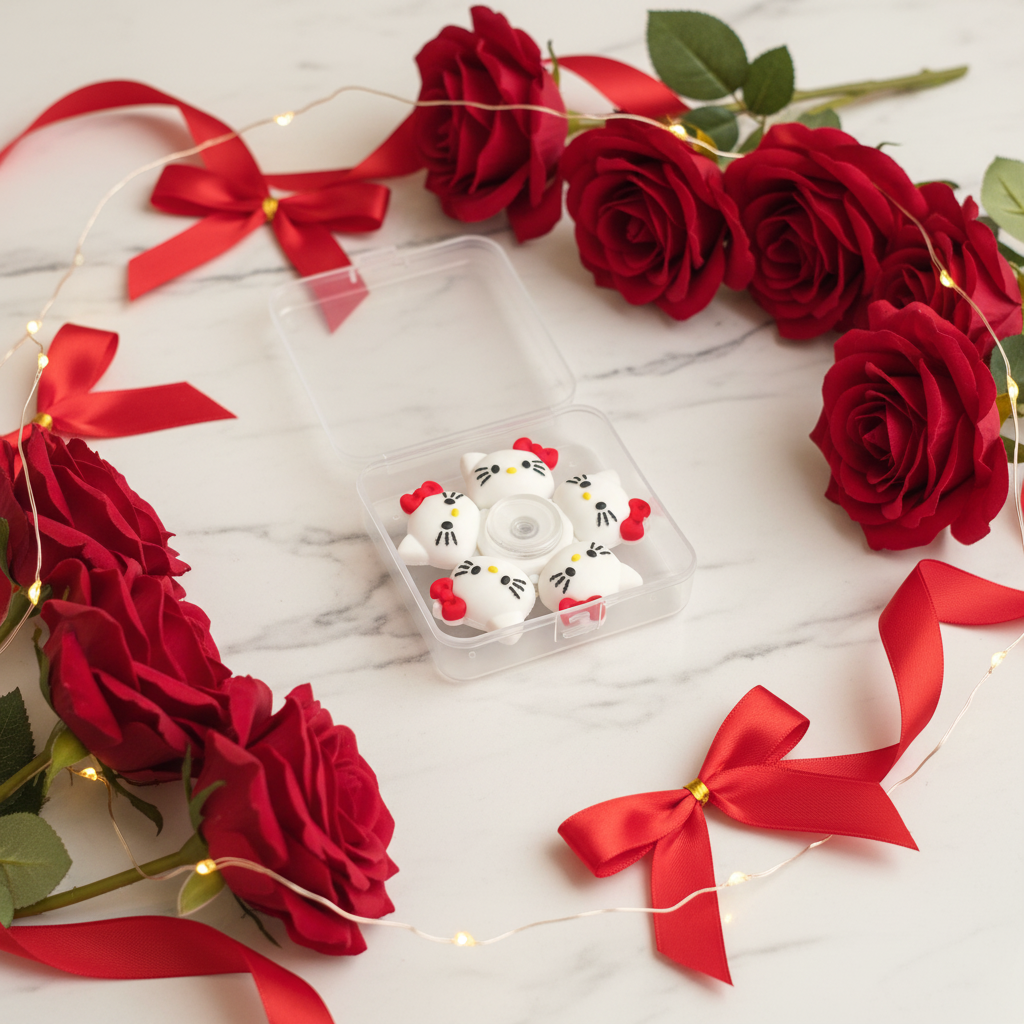 Hello Kitty Theme Fidget Spinner – White & Red Collectible Toy