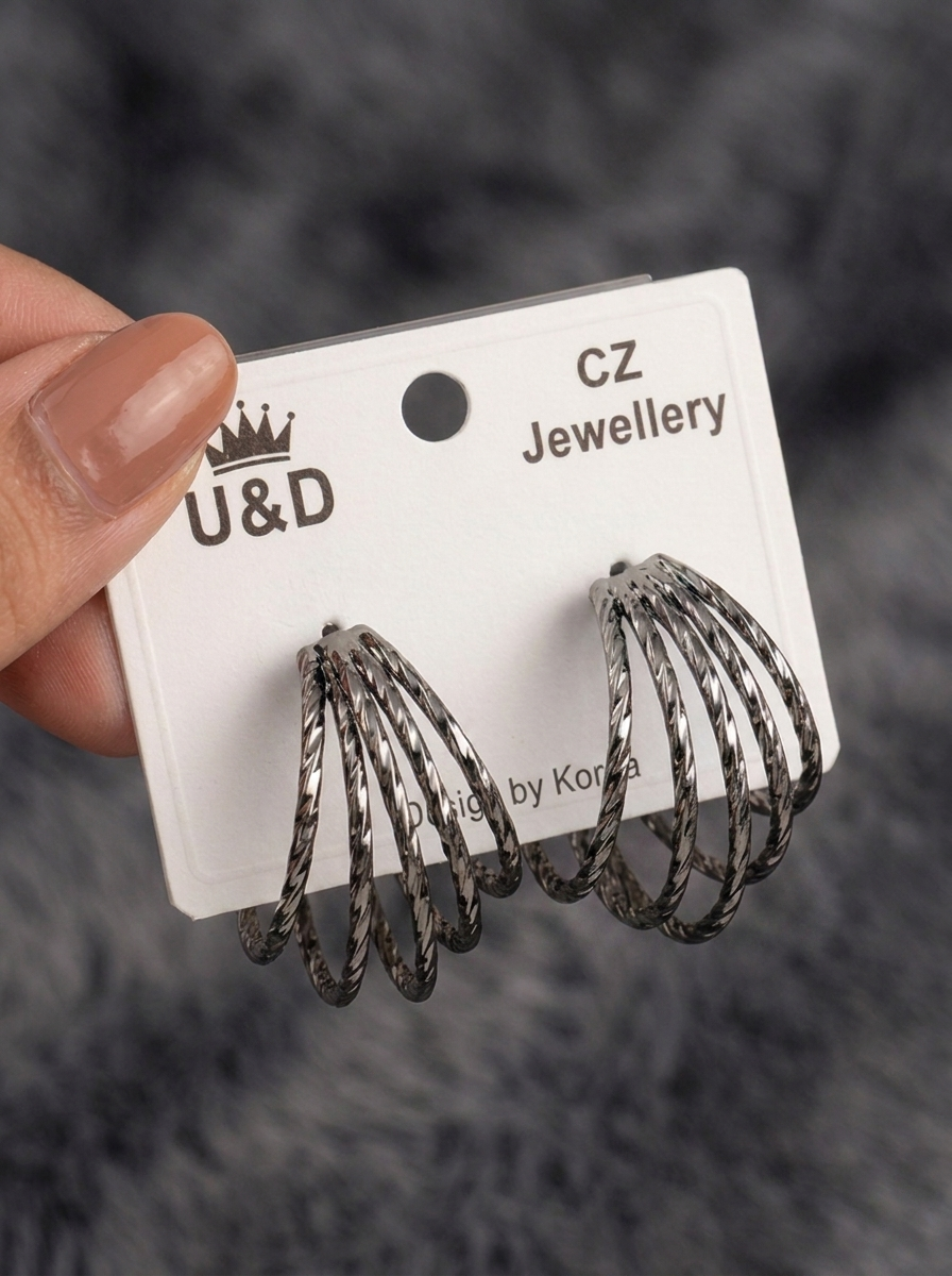 Multi-Strand Twisted Hoop Earrings