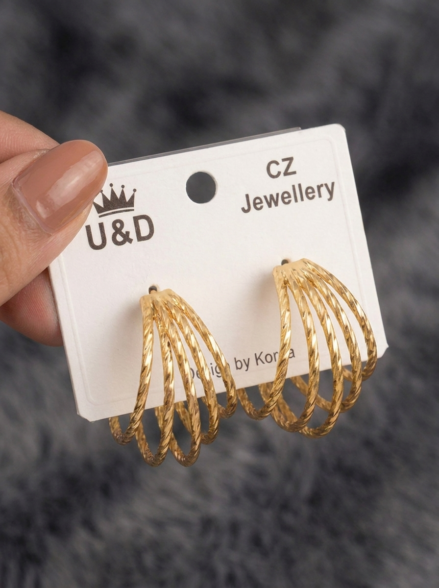 Multi-Strand Twisted Hoop Earrings