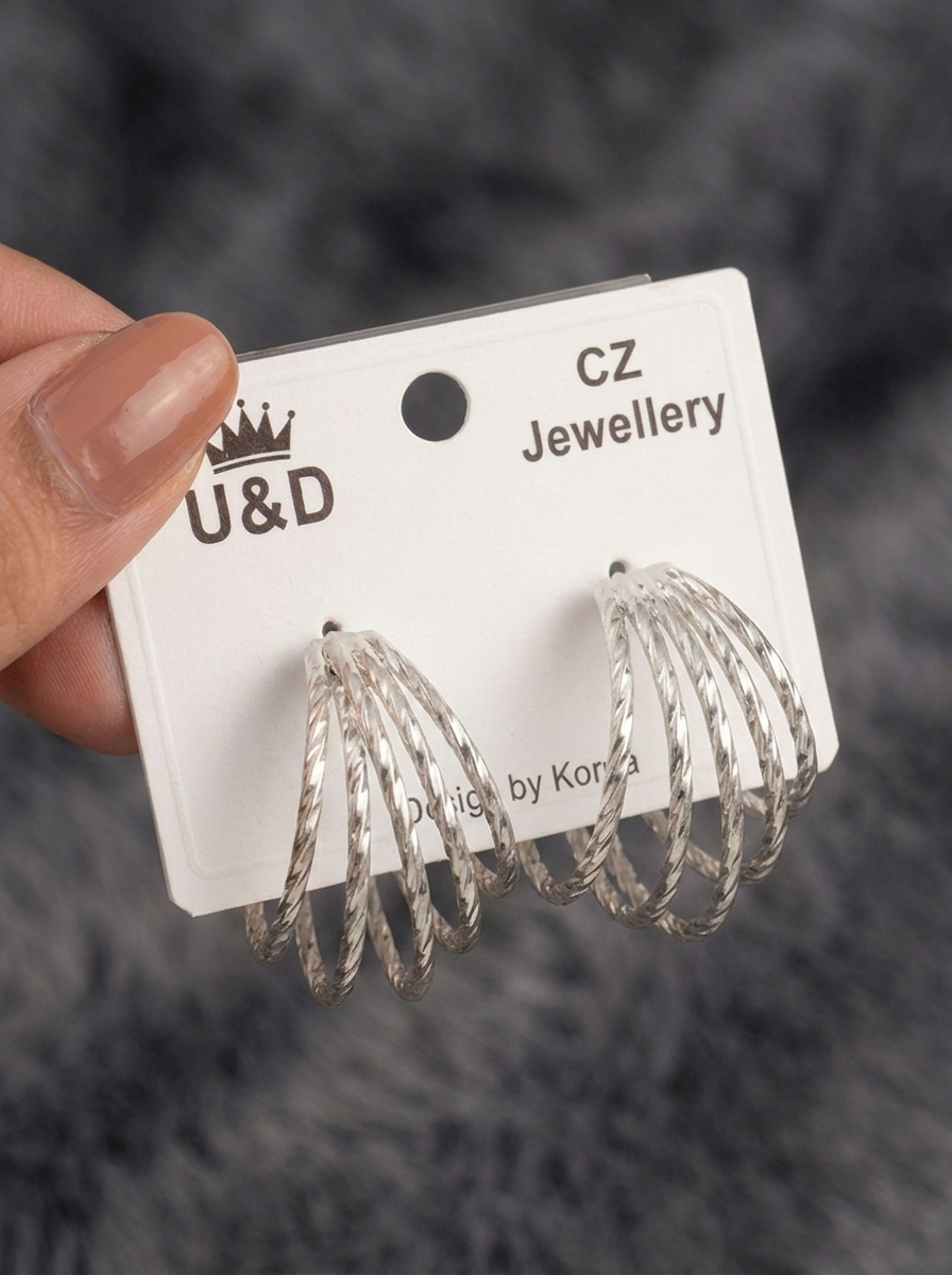 Multi-Strand Twisted Hoop Earrings