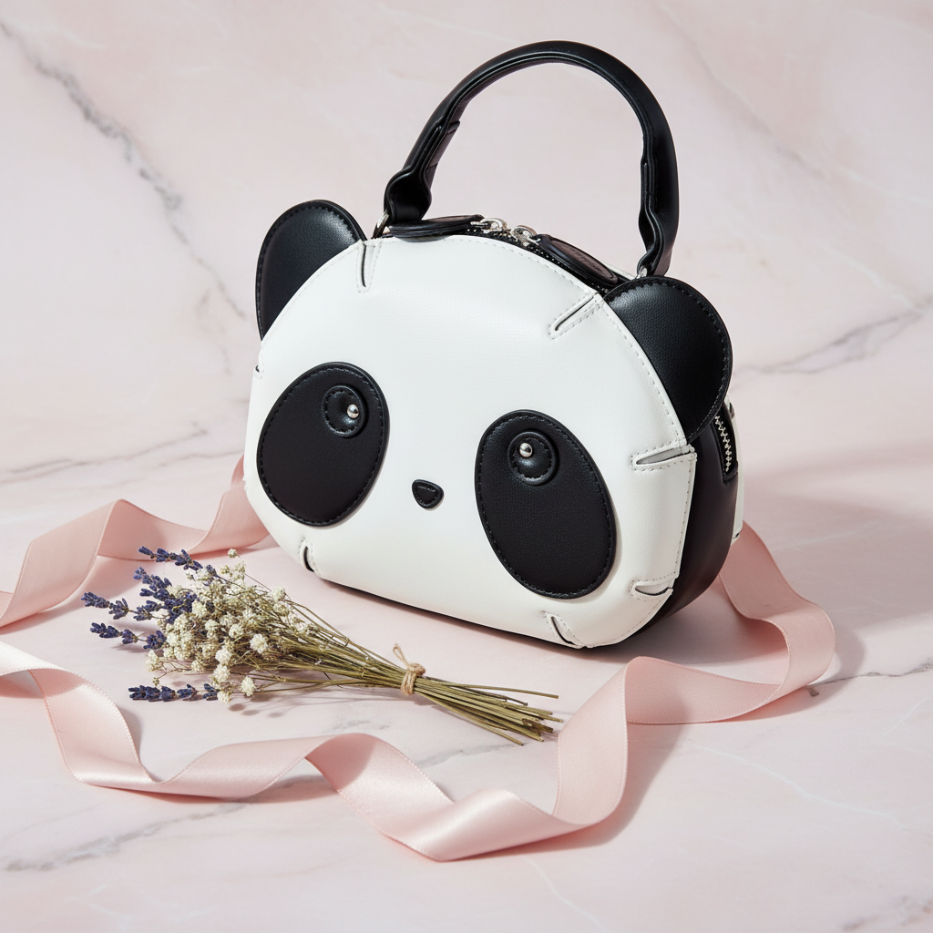 Panda Handbag - Pink Marble