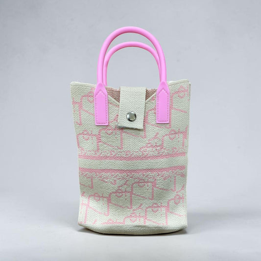 Korean Sling Mini Tote Bag – Pink Jute