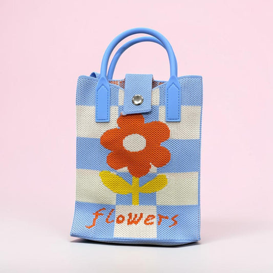 Korean Sling Mini Tote Bag – Flowers Jute