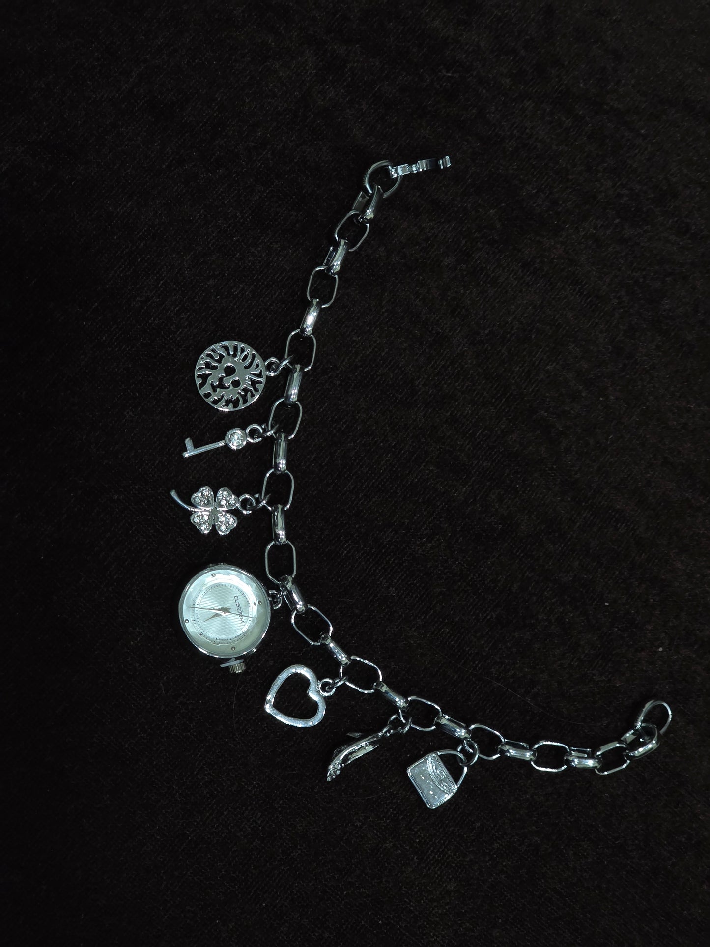 Silver Charm Bracelet Watch