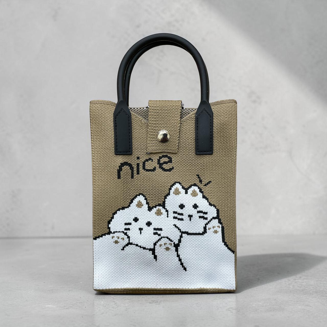 Korean Sling Mini Tote Bag – Nice Cats Jute