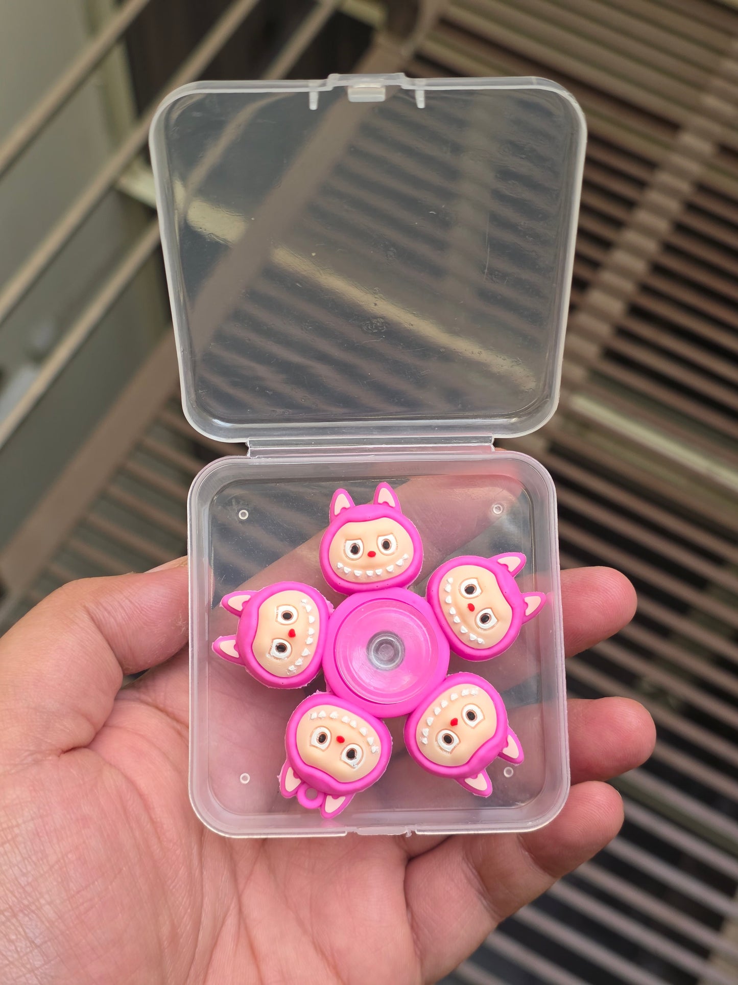 Labubu Theme Fidget Spinner – Pink Collectible Toy